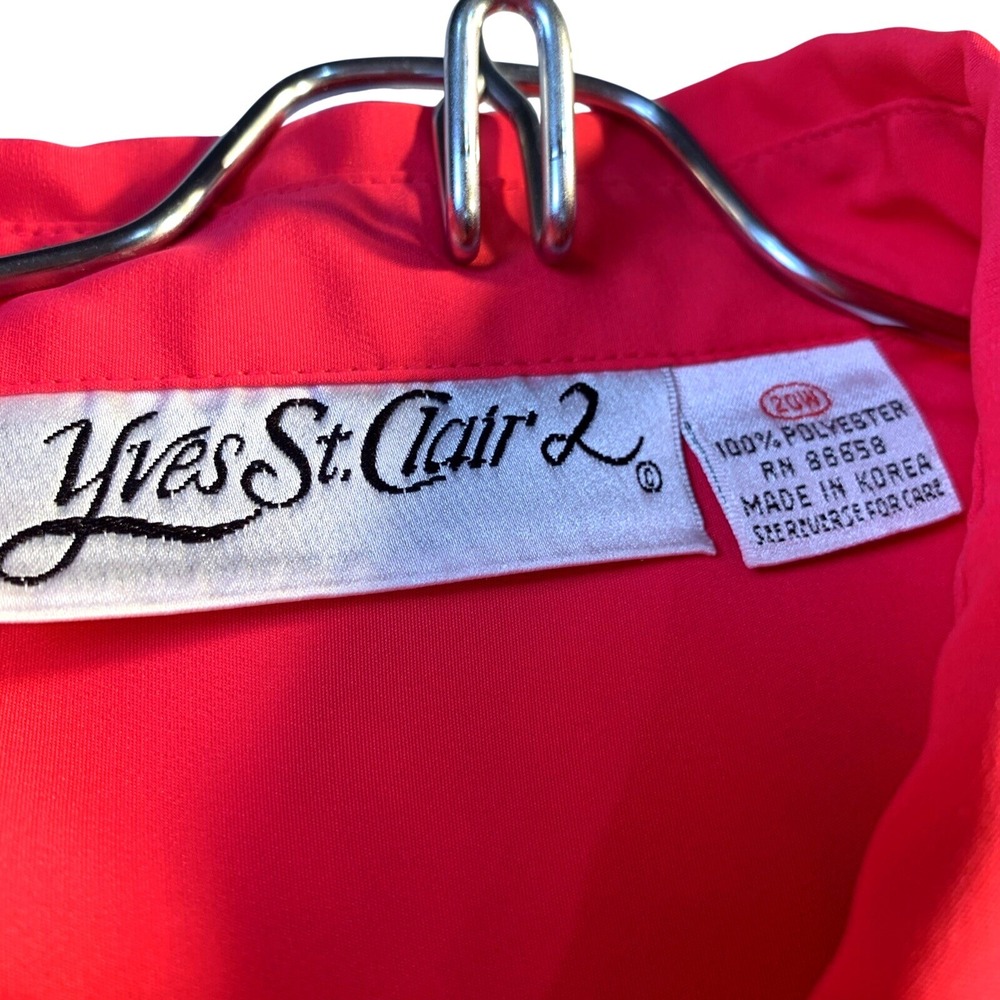 Yves St. Clair Women's 20W Pink Embroidered Button Front Blouse Short Sleeve - Picture 4 of 12